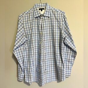Banana Republic non-iron slim fit button down shirt men’s medium blue/white